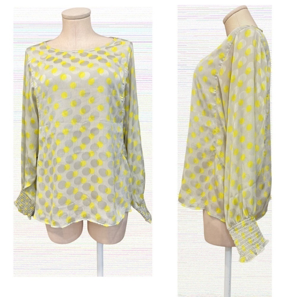 MARC NEW YORK  by Andrew Mark kimono style semi sheer long sleeve blouse